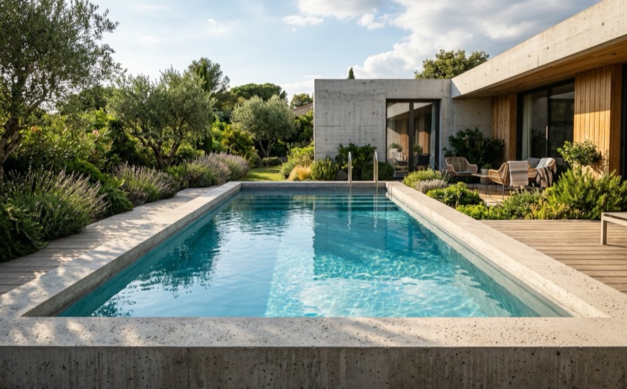 Piscine béton à Dœuil-sur-le-Mignon